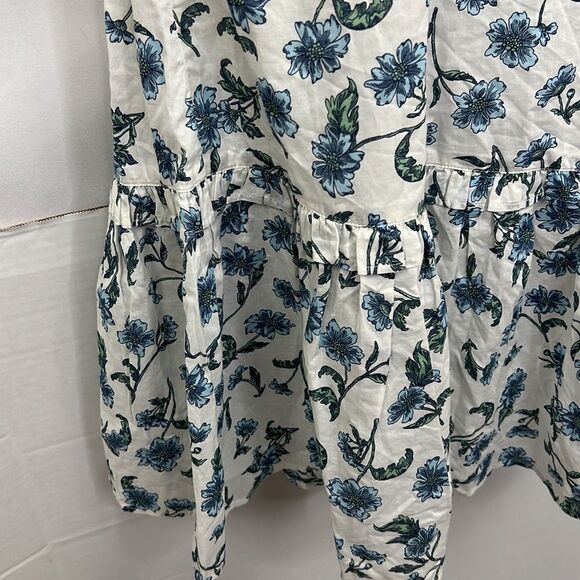 J. Crew Factory BY544 Tie front blue and white floral midi dress size 0 NWT - Picture 7 of 16